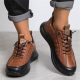 Men’s Lace Up Non Slip Leather Outdoor Fashion Sneaker CLR-09